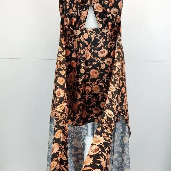 Significant Other Women's Effie Halter Dress Dark Painted Floral - Picture 12 of 14
